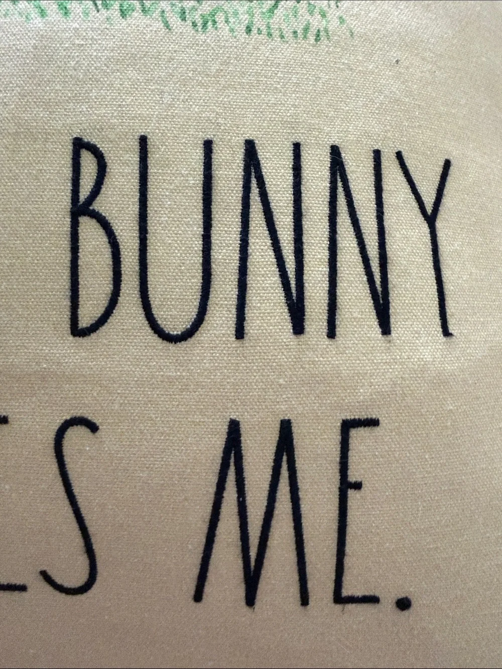 Rae Dunn Golden Yellow Pillow with Bunny Art and 'Some Bunny Loves Me' Text